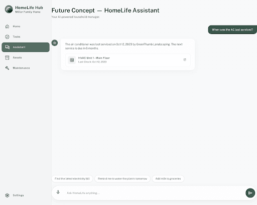 Household assistant concept